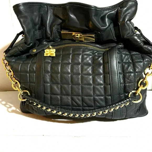 Bcbg maxazria black quilted leather shoulder handbag - Picture 3 of 9